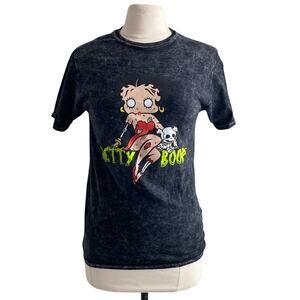 BETTY BOOP T Shirt Womens Sz Small Black Halloween Zombie